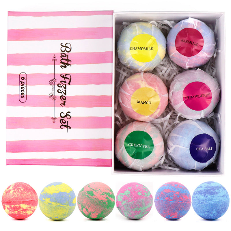 style: 6x60g B - 6 pcs Organic Bath Bombs Bubble Bath Mint Lavender Rose Flavor