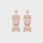 MOM Pearl Rhinestone Alloy Earrings