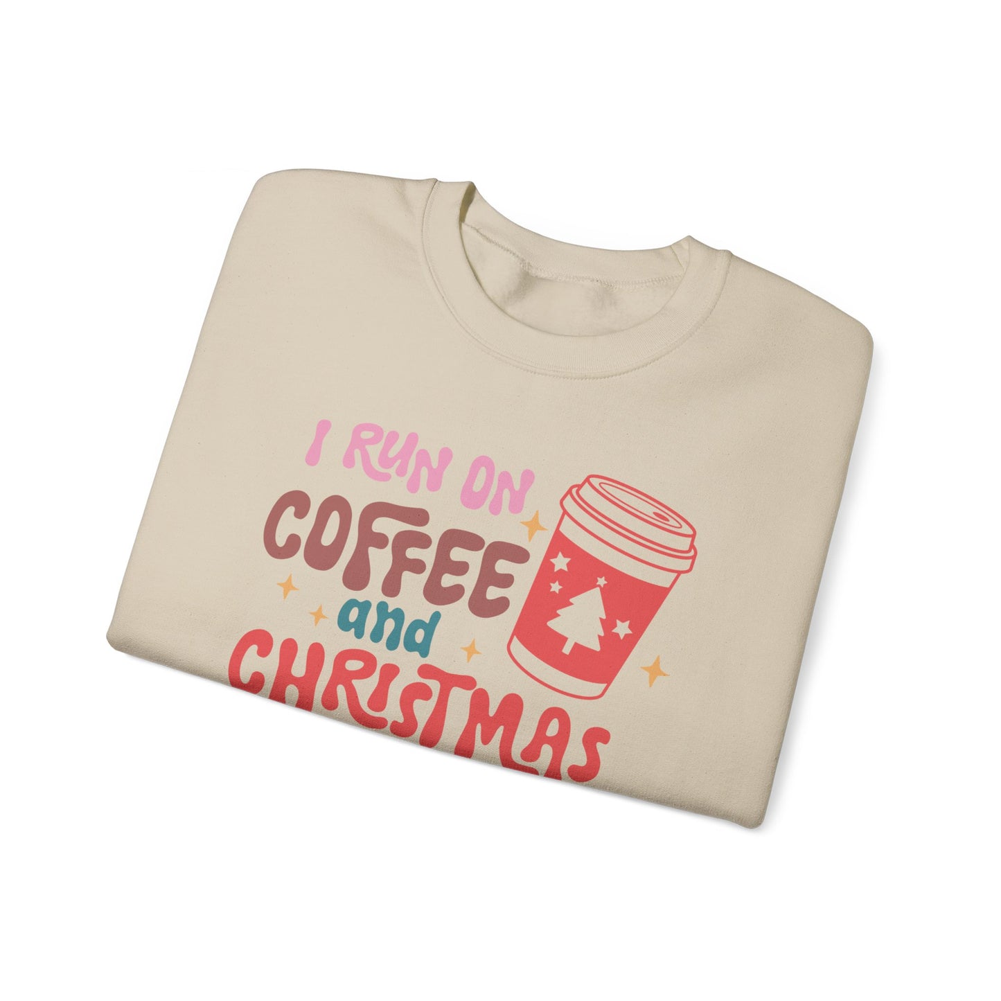 I run on Coffee and Christmas Cheer Unisex Heavy Blend™ Crewneck Sweatshirt