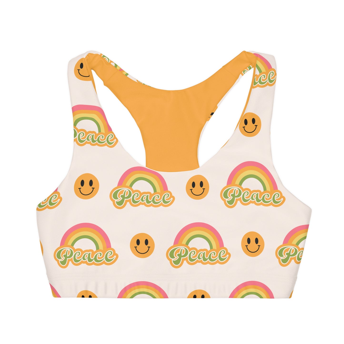 Retro Smile Face Sports Bra