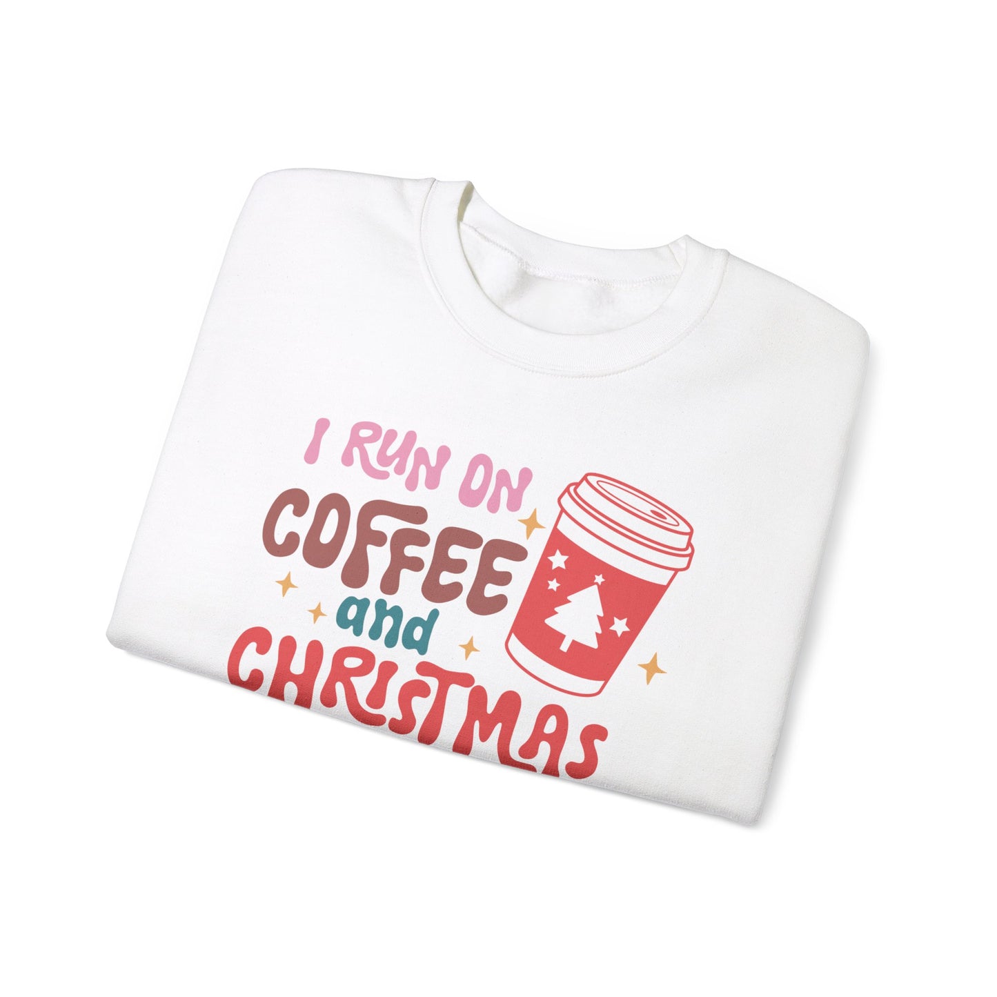 I run on Coffee and Christmas Cheer Unisex Heavy Blend™ Crewneck Sweatshirt