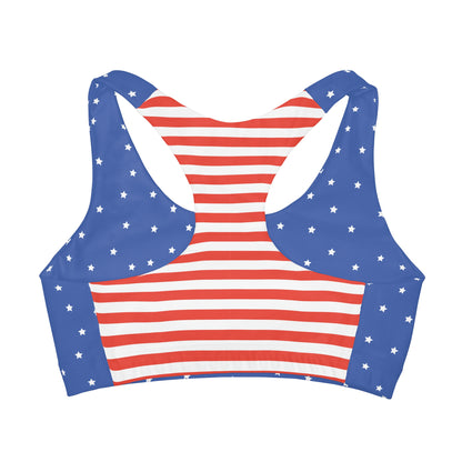 4th of July Style 5 Girls Sports Bra, Independence Day