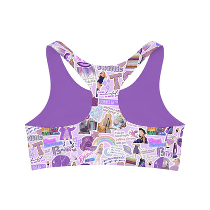 Teen & Adult Swiftie Purple Double Lined Seamless Sports Bra