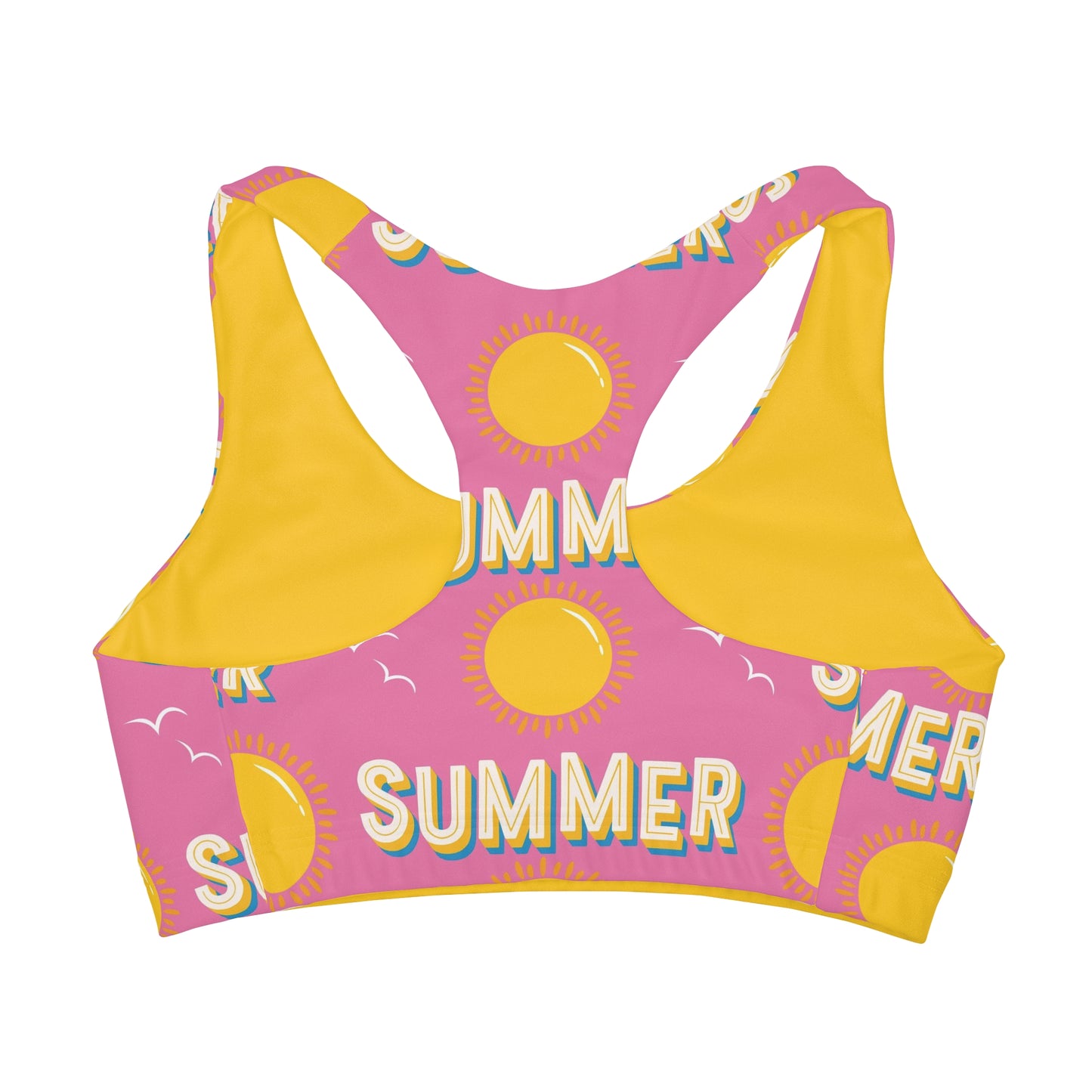 Summer Sun Pink and Yellow Girls Sports Bra