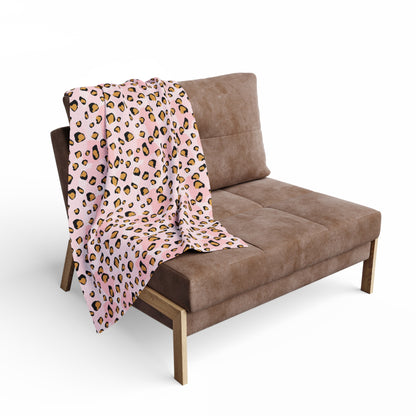 Pink Leopard Arctic Fleece Blanket