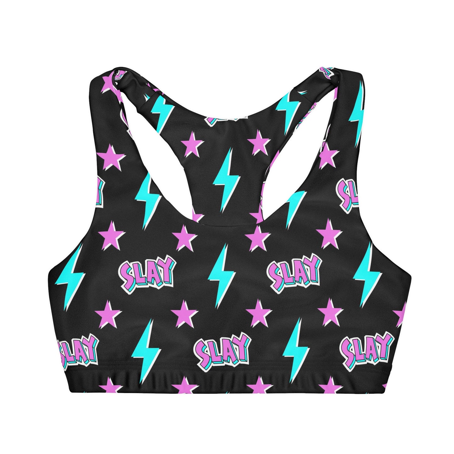 Slay Black, Purple, Teal Girls' Seamless Sports Bra