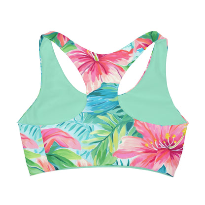 Preppy Tropical 5 Girls Sports Bra, Summer Style