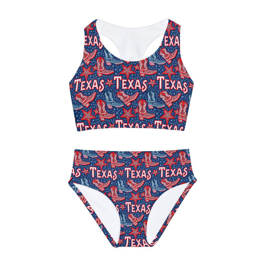 I Love Texas Girls Two Piece Swimsuit