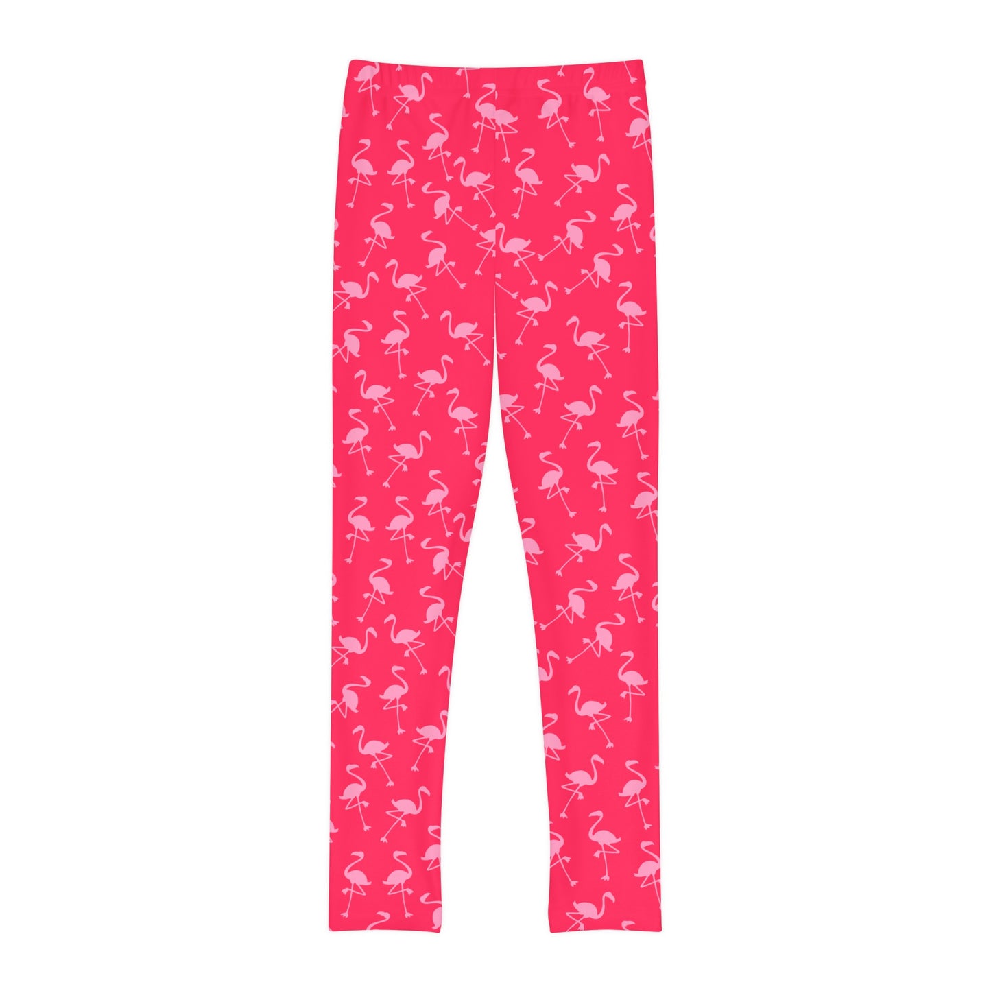 Flamingo Pink Girls Full-Length Leggings