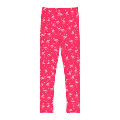 Flamingo Pink Girls Full-Length Leggings