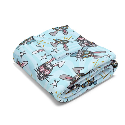 Blue Disco Bunny Arctic Fleece Blanket