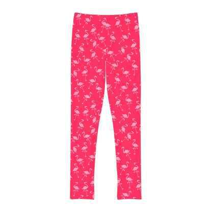 Flamingo Pink Girls Full-Length Leggings