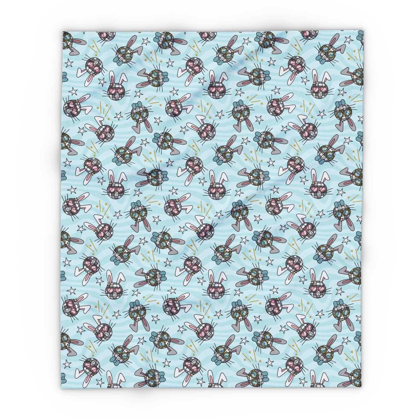 Blue Disco Bunny Arctic Fleece Blanket