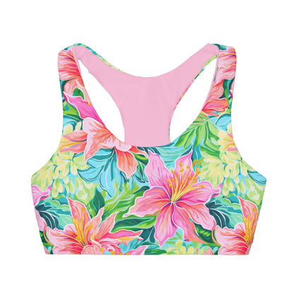 Preppy Tropical 1 Girls Sports Bra