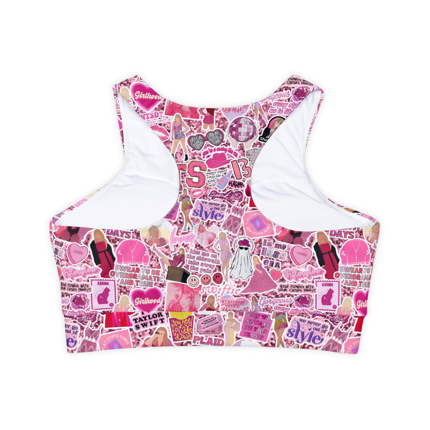 TEEN/ADULT Swiftie Pink Padded/Lined Sports Bra