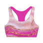 Pink Marble Girls' Double Lined Seamless Sports Bra