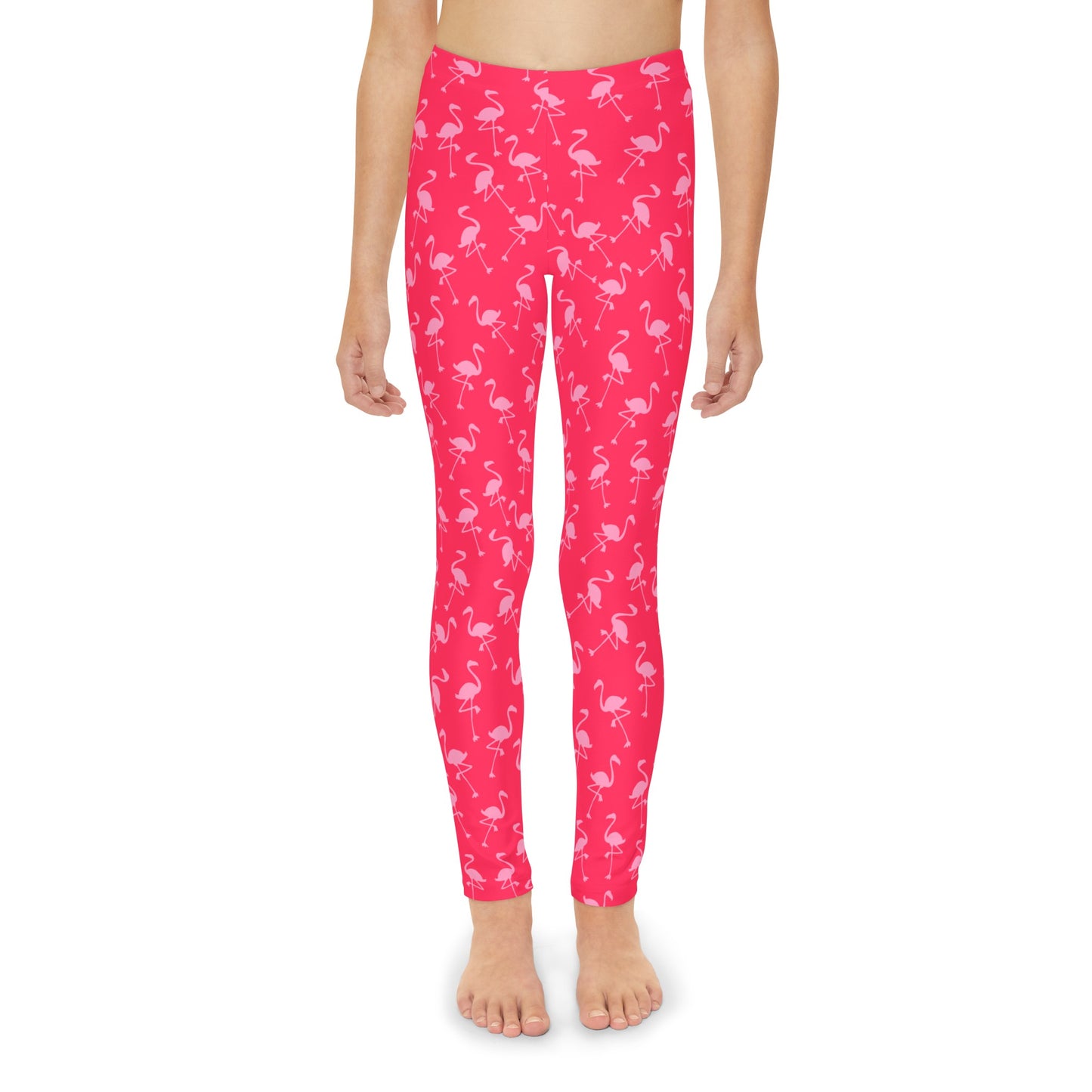 Flamingo Pink Girls Full-Length Leggings