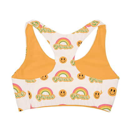 Retro Smile Face Sports Bra