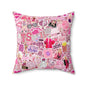 Pink Swiftie Square Pillow with Insert, Offered in 4 Sizes