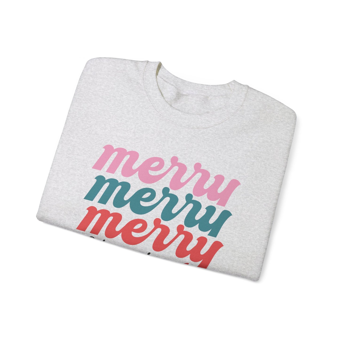 Merry Stacked Christmas Unisex Heavy Blend™ Crewneck Sweatshirt