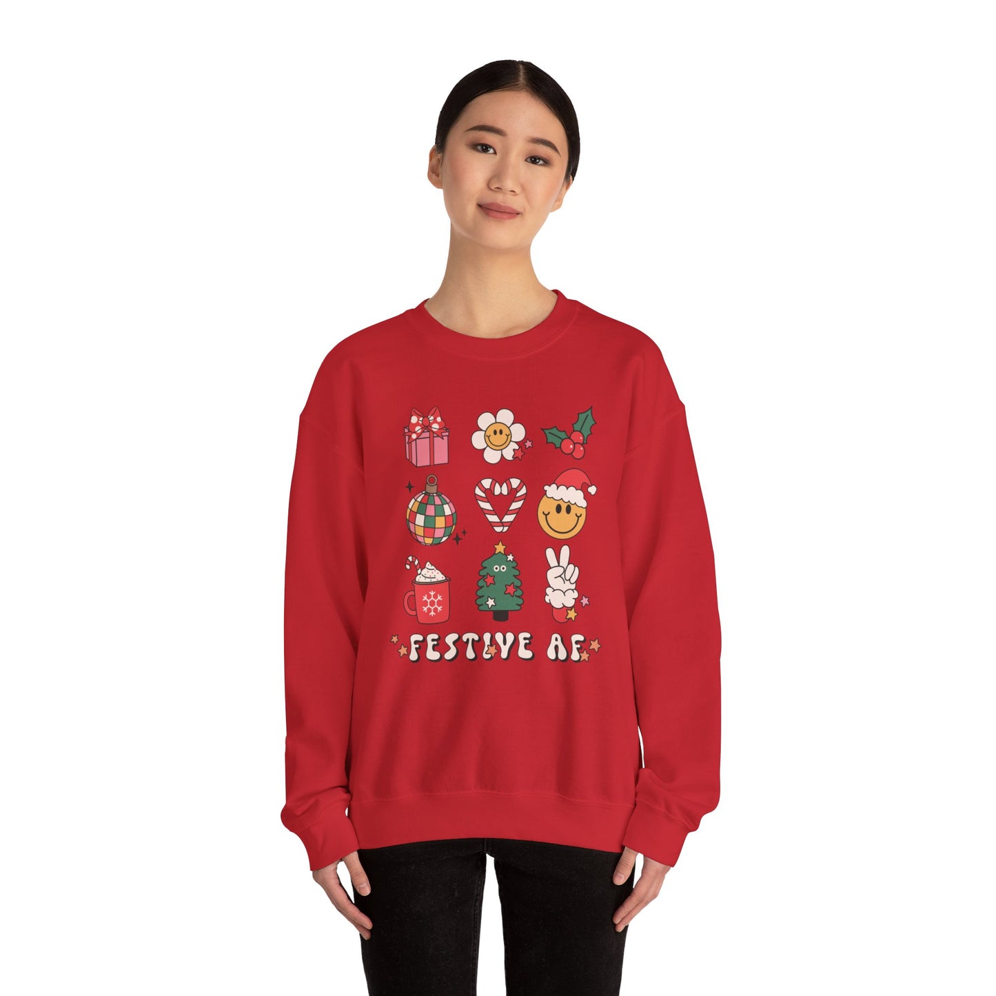 Festive AF Christmas Crewneck Sweatshirt