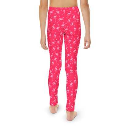 Flamingo Pink Girls Full-Length Leggings