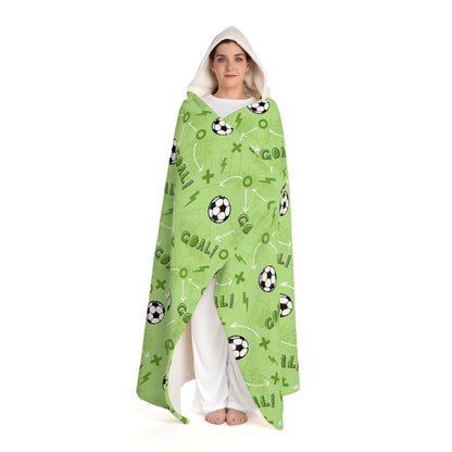 Green Soccer Sherpa Fleece Blanket