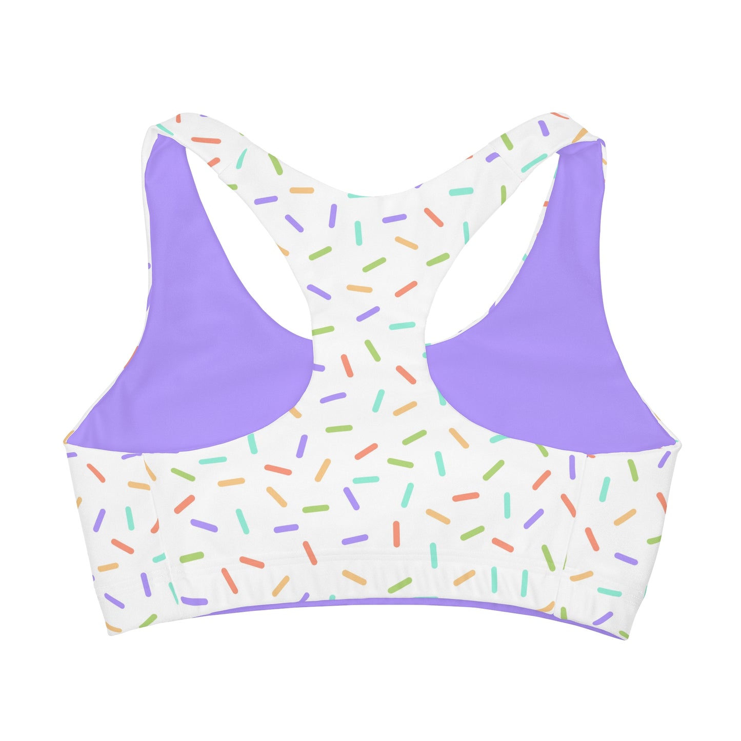 Birthday Sprinkle Collection Purple & White Seamless Sports Bra