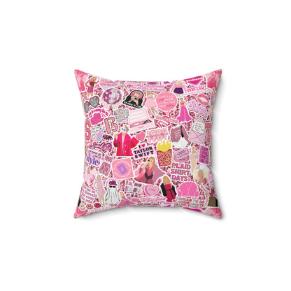 Pink Swiftie Square Pillow with Insert, Offered in 4 Sizes