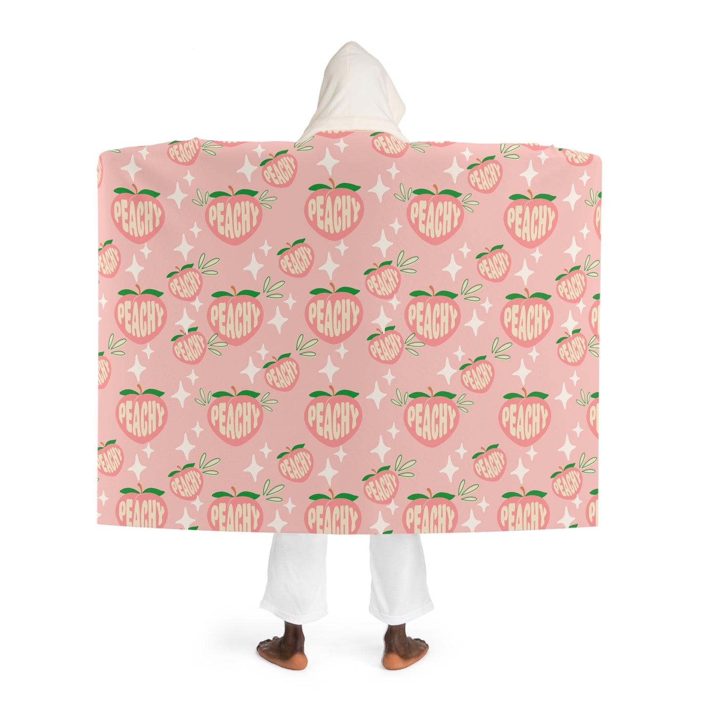 Peachy Teen Hooded Sherpa Fleece Blanket