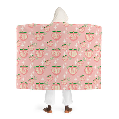 Peachy Teen Hooded Sherpa Fleece Blanket