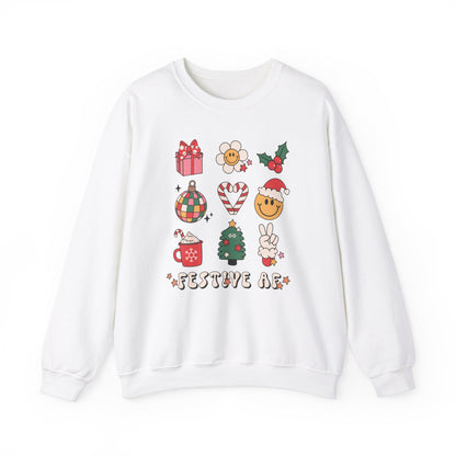 Festive AF Christmas Crewneck Sweatshirt