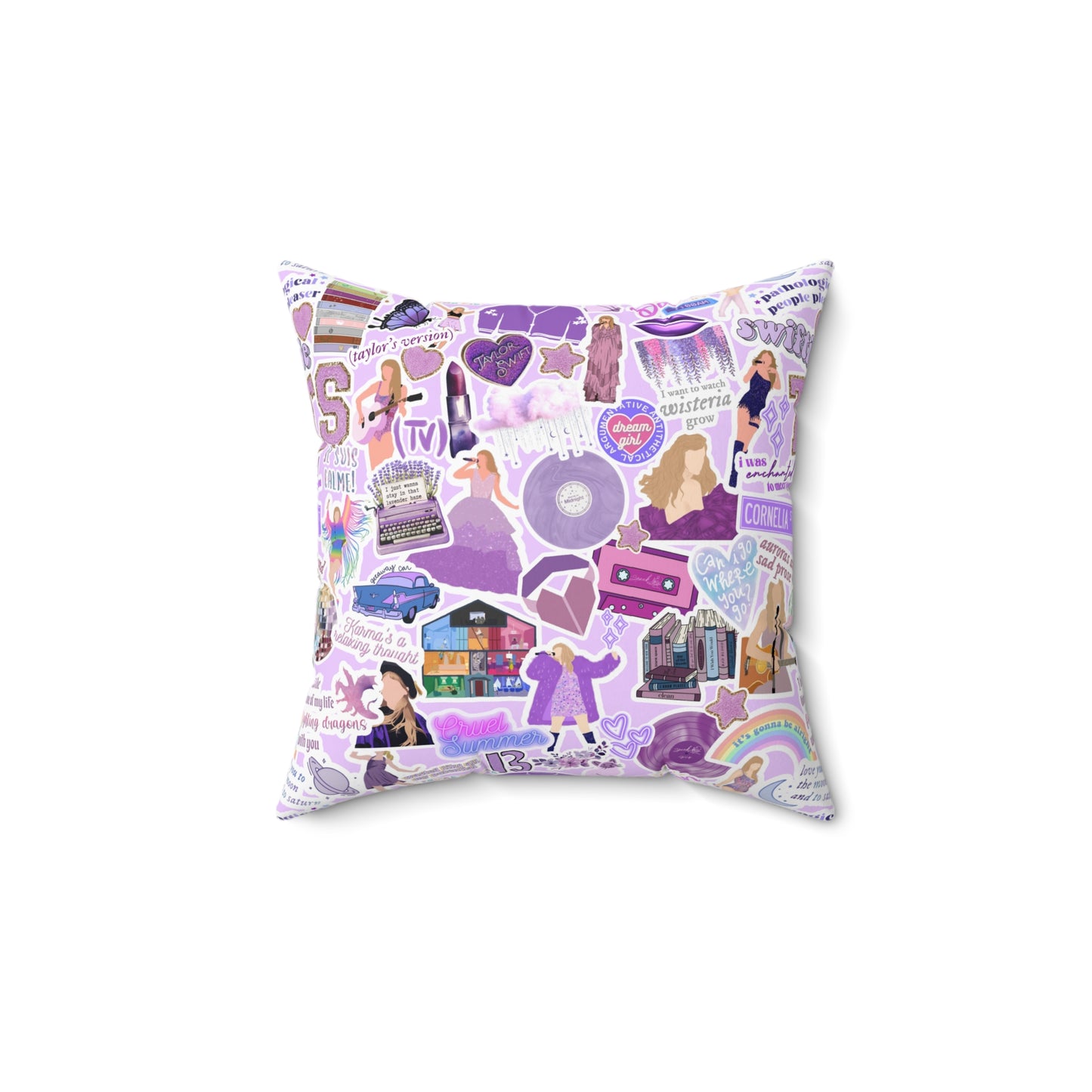 Purple Swiftie Square Pillow with Insert, Offered in 4 Sizes