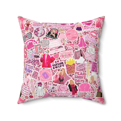 Pink Swiftie Square Pillow with Insert, Offered in 4 Sizes