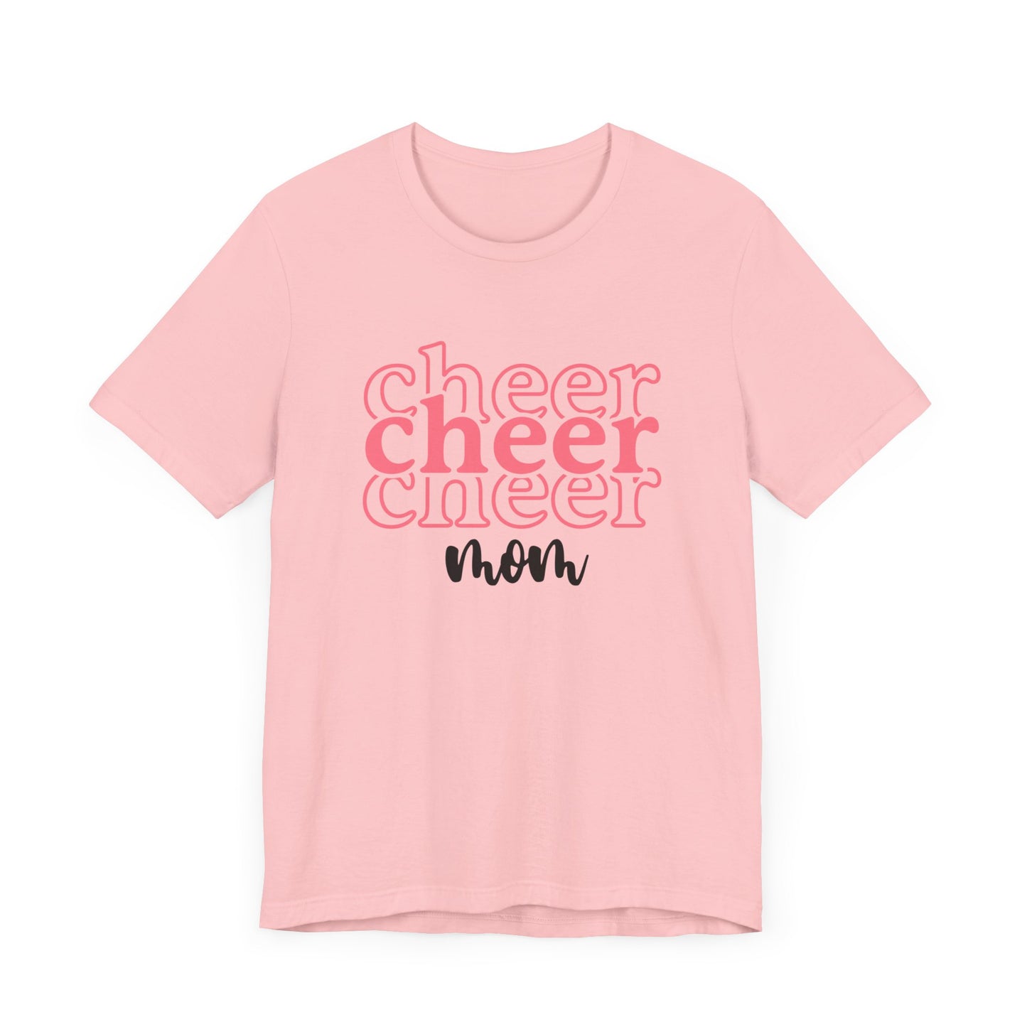 Cheer Stacked Mom, Pink, Light Blue, White