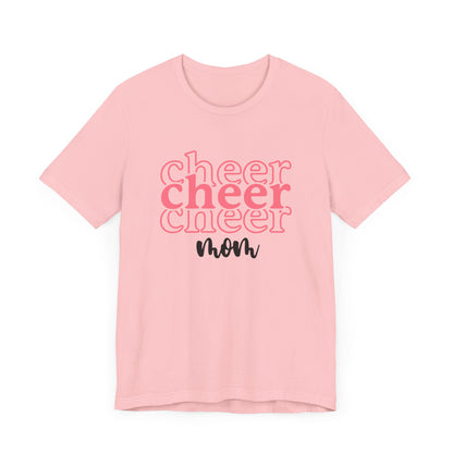 Cheer Stacked Mom, Pink, Light Blue, White