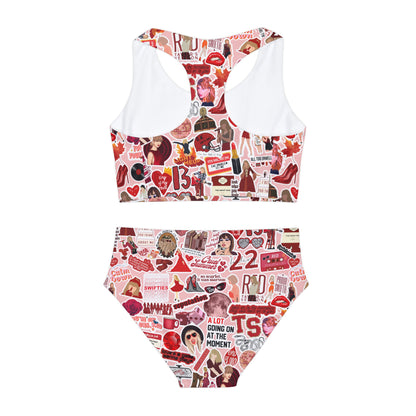 Swiftie Red Girls Two Piece Swimsuit