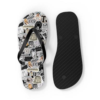 Black TS Women's Flip Flops