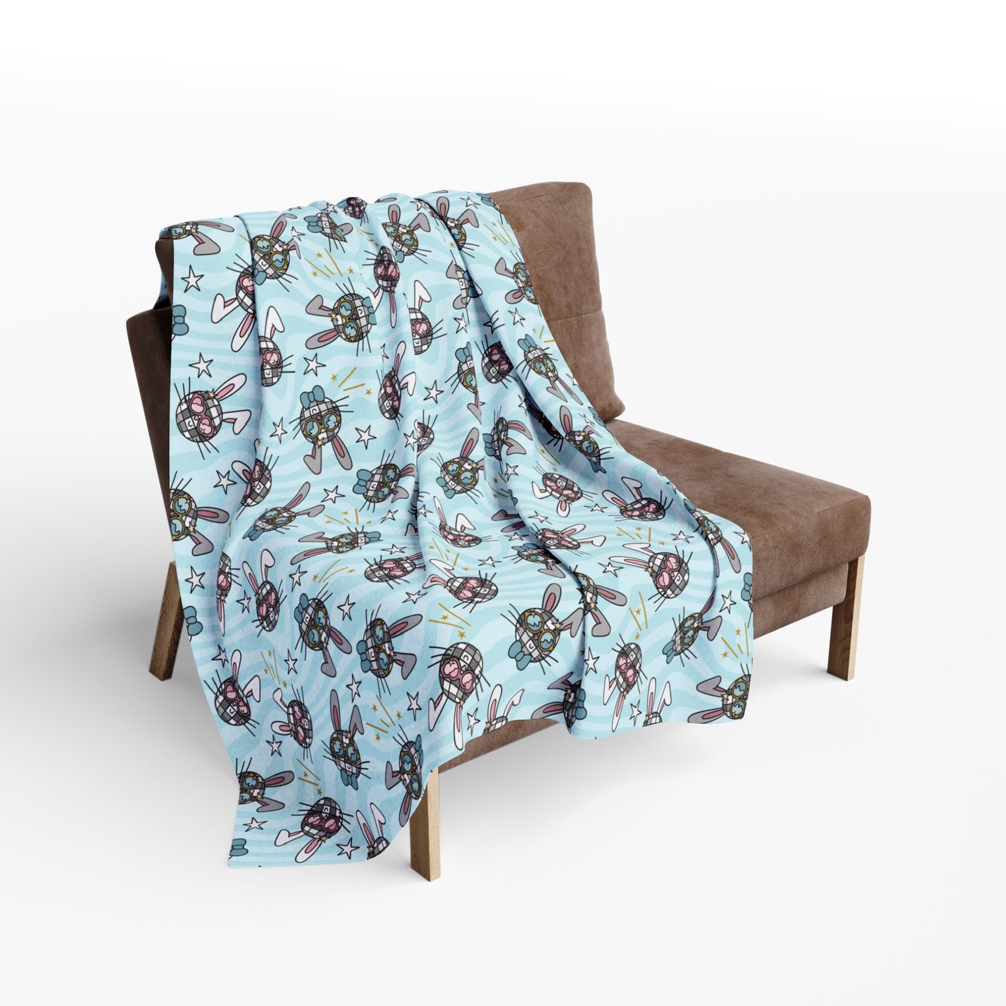 Blue Disco Bunny Arctic Fleece Blanket