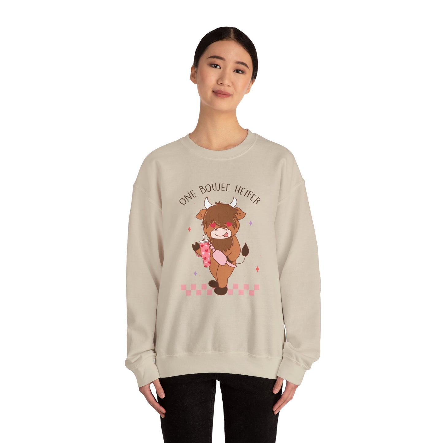 Valentine's Day Stanley One Bougee Heifer Funny, Crewneck Sweatshirt, 7 Colors Available