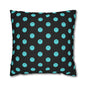 Black and Teal Smiley Face Square Polyester Pillowcase