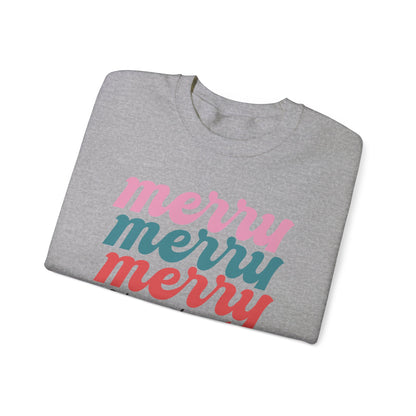 Merry Stacked Christmas Unisex Heavy Blend™ Crewneck Sweatshirt