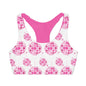 Swiftie Pink Disco Ball Inspired Girls' Double Lined Seamless Sports Bra