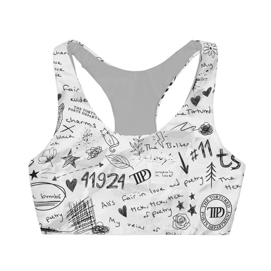 Swiftie Grey Girls' Double Lined Seamless Sports Bra