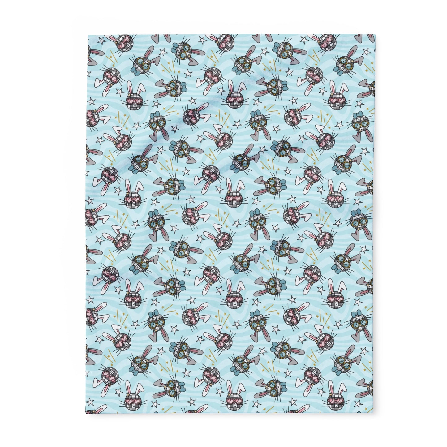 Blue Disco Bunny Arctic Fleece Blanket