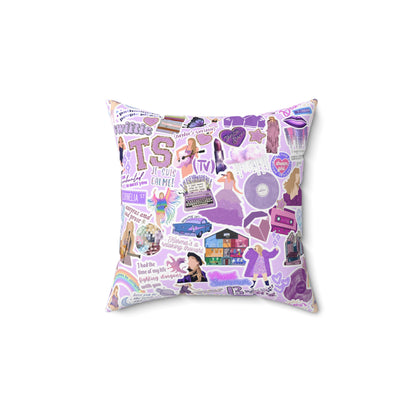 Purple Swiftie Square Pillow with Insert, Offered in 4 Sizes