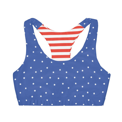 4th of July Style 5 Girls Sports Bra, Independence Day