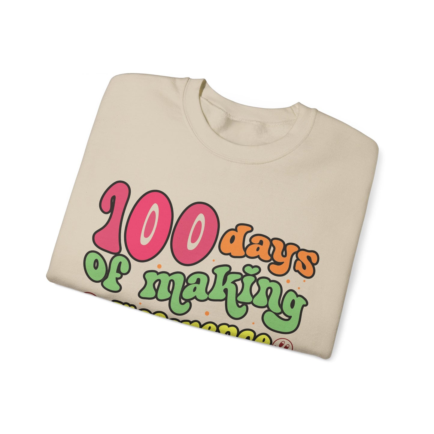 100 Days of Making a Difference Teacher Crewneck Sweatshirt, 5 Colors Available