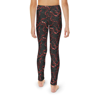 Swiftie Girls Black and Red Snake Full-Length Leggings