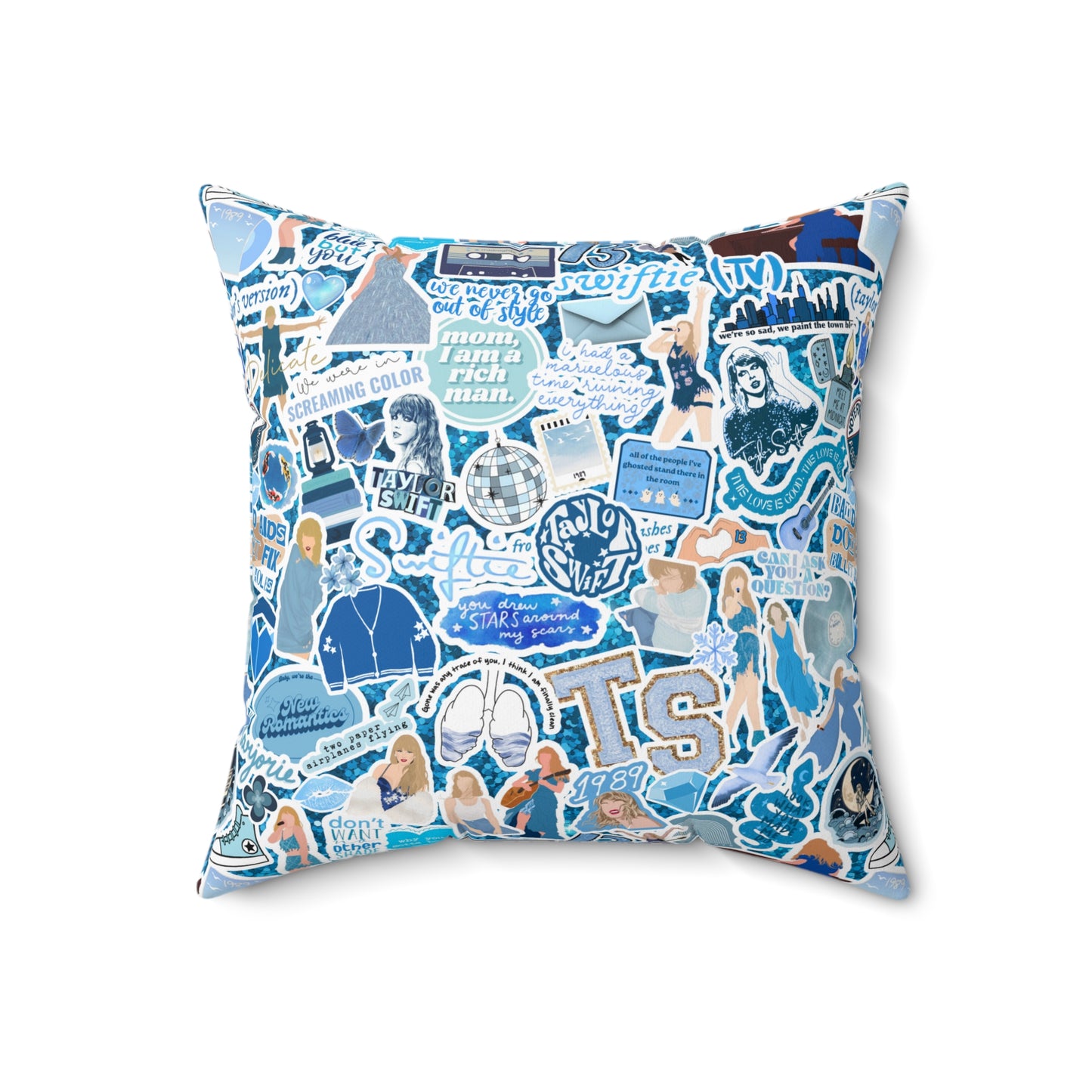 Blue Swiftie Square Pillow with Insert, Offered in 4 Sizes